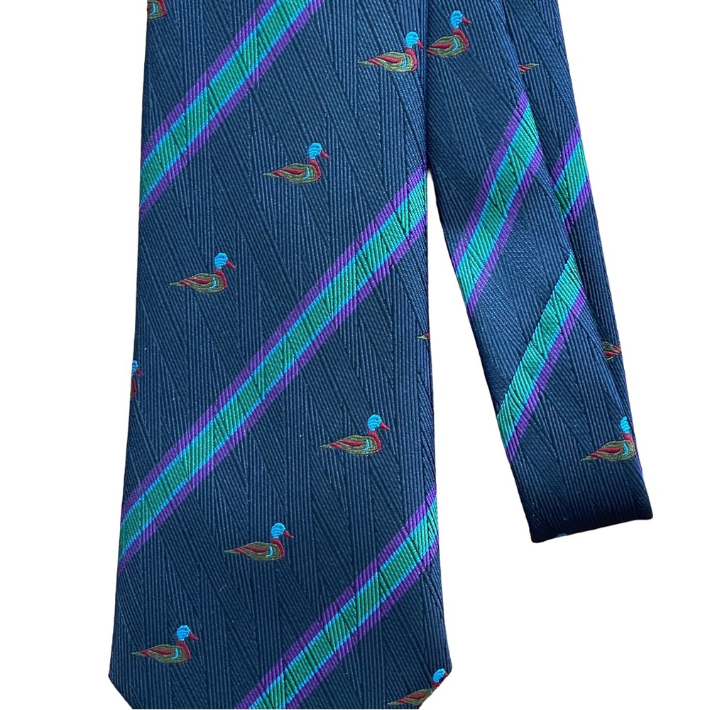 Vintage Prochownick 100% Silk Tie Featuring a Mallard Duck Pattern